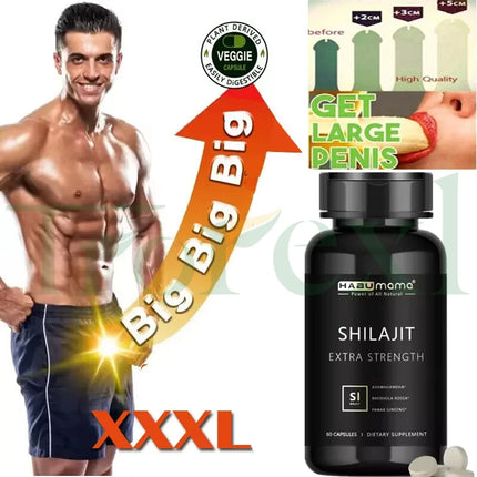 Shilajit Capsule 100% Pure Non-GMo Supports Reproductive Health Natural Energizer