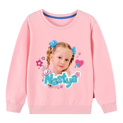 Lovely Like Nastya Sweatshirt Kids Spring Long Sleeve Coats Baby Girls Casual Clothes Teen Boys Sport Sweatshirts Children Tops