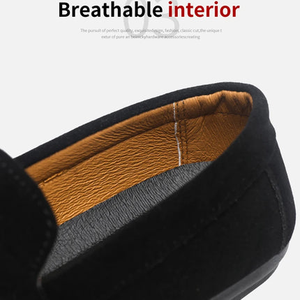 2025 Spring and Autumn driving soybean shoes business casual men's shoes versatile comfortable work shoes black and grey