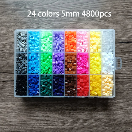 Fuse Beads Kit 24/48 colors 5MM 3D Pixel Puzzle Iron Beads Handmade Crafts Decor DIY Make Puzzle High Quality Melting Beads