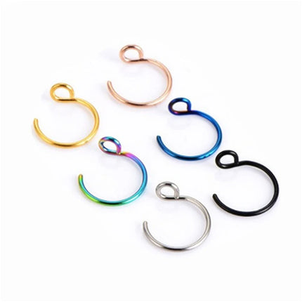 Fake Nose Ring Faux Piercing Jewelry 8Mm Fake Nose Ring Hoop For Faux Lip Septum Nose Ring Set Fake Lip Ring Lip Nail New