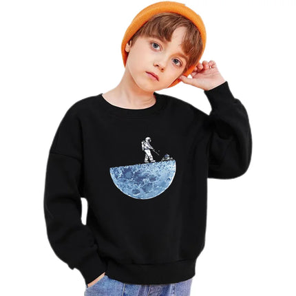 Lolocee Kids Sweatshirt,Crew Neck Long Sleeve with Cute Planet Print,Boys Fashion Pullover Top Toddler Children's Daily Wear XQ1