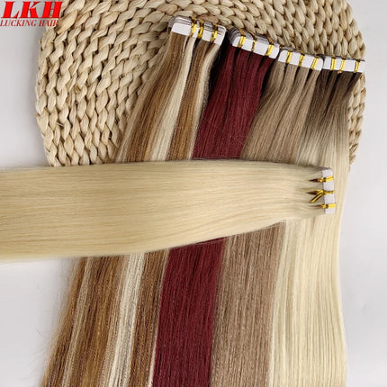Tape In 100% Real Remy Human Hair Brazilian Human Hair Straight Extensions Skin Weft Adhesive Glue On Salon Quality for Woman