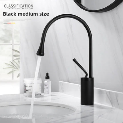 Modern Basin Faucet Brushed Gold Black Silver Faucet Deck Mounted Basin Sink Tap Mixer Hot Cold Brass Tap for Bathroom