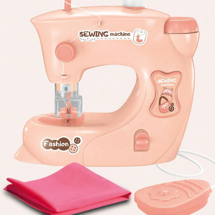 Mini Sewing Machine Toys for Kids, Electric Furniture Model Playing Home Toy with Lights DIY Simulation Sewing Gift for Children