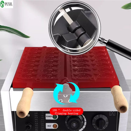 220V/110V Sea Bream Cooking Machine Commercial Mini Fish Cake Tool Internet Famous Stall Pancake Machine Bursting Paste Pancake