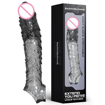 Penis Sleeve Extensions Condom Male Enlargement Delay Vibrators Clits Massager Cock Ring Vibrating Penis Cover Sex Toys For Men