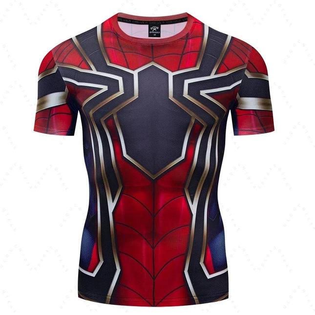 New 2026 Summer Boys Marvel Spider Man Set Series Cool 3d Printed T-Shirt Hip Hop Sports Sweat Absorbing Boys And Girls T-Shirts