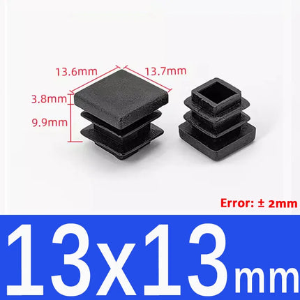 Black Plastic Square Oblong Pipe Plug 13x13mm~100x100mm Insert Table Chair Furniture Foot Cover Anti Slip Blanking End Cap