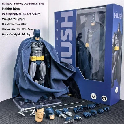CT New Batman&Superman Hush Mafex 105 DC Justice League Comic Version Blue 16cm Articulated Action Figure Collectible Model Toy