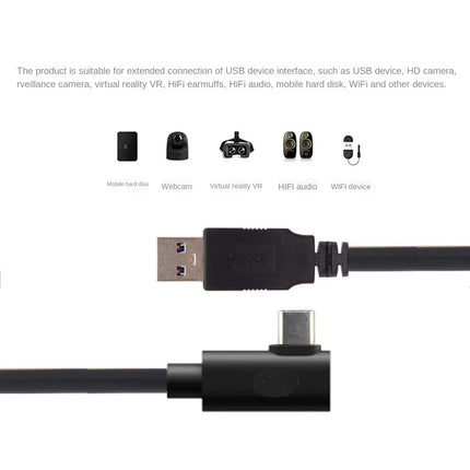 RGEEK 1m 3m 5m 90 Degrees Elbow Link Cable For Quest 2/Quest 3S/Quest 3 USB A to USB-C Steam VR Quest2 Type- C 3.1 Data Cable