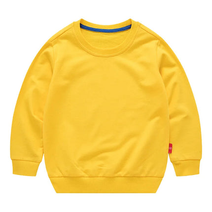 Spring Children's Cotton sweatshirt Boy and Girl Casual Solid Plain Hoodies Tops 3-10 Years Kids Long Sleeve T-shirt Cltohes