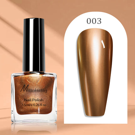12 colors 7.5ml metal mirror nail polish semi-permanent topcoat nail polish LED gel varnish suitable for girls diy nail charm