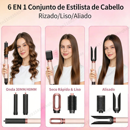 6 IN 1 Multil Hair Styler 1500W Hair Dryer Brush with Auto Wrap Curls (L/R) Fast Drying Frizz-Free Volume Hair Styler Set Gift