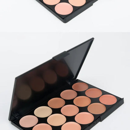 15 Colors Face Concealer Camouflage Cream,Waterproof for Covering Facial Blemishes,Dark Circles,Freckles,Scars,with Brightening