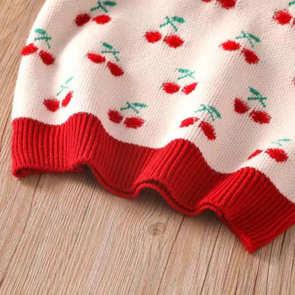 Baby Girls Vest Sweater Cute Print Children's Knitted Vest Sweater Outer Wear