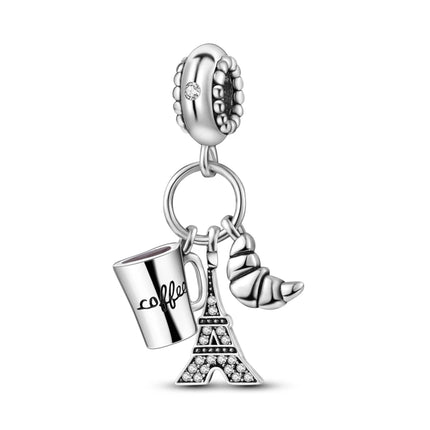 Original 925 Sterling Silver Charms Paris Eiffel Tower Charms Bead Pendant Fit Bracelets Bangle Necklaces Women DIY Jewelry Gift