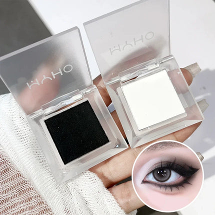 Matte Black White Eyeshadow Palette Natural Monochrome Long Lasting Brighten Silkworm Highlighter Eyeshadow Primer Eyes Makeup