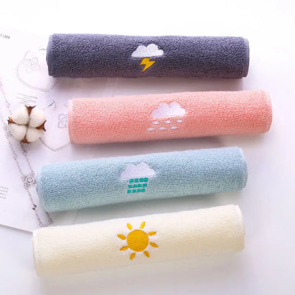 3Pcs Embroidered Pure Cotton Towels Soft Hypoallergenic Face Washing Towel for Bath Makeup Removal Saliva