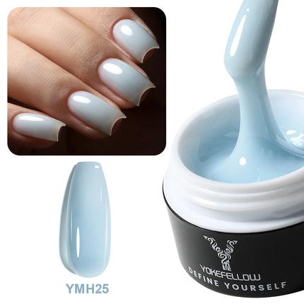 NEW YOKEFELLOW Builder Gel Nail Polish 15g Jelly Blue Hard Gel HEMA TPO Free Extension Gel Colorful Builer Varnish For Nail DIY