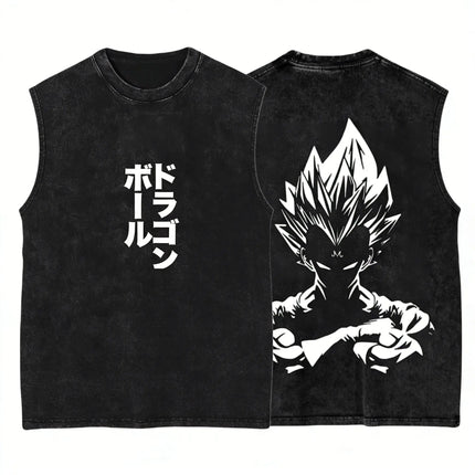 Dragon Ball Vegeta Anime Gym Vest Men's Tank Tops Y2k Women Washed Loose Casual Sleeveless Shirt Streetwear Summer 2026 Harajuku