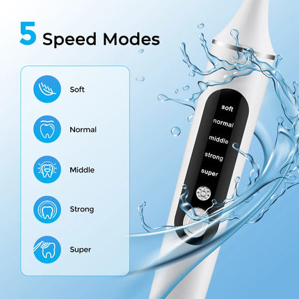 Tooth Polisher Rechargeable Teeth Polisher With 6 Brush Heads Tooth Whitening Kit For Cleaning Polishing Teeth Whitening Plaque