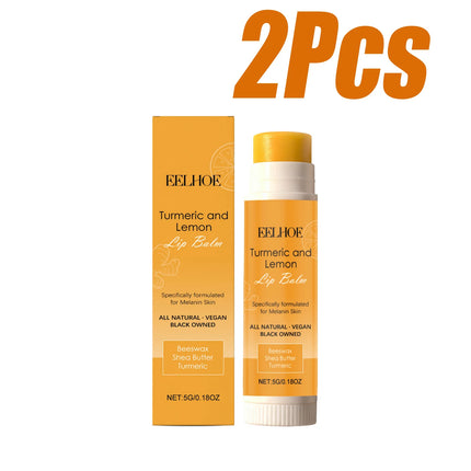 Turmeric Lemon Lip Balm Brightening Moisturizing Softens Lip Skin Protective Lip Care Cream for Dry Chapped Lips Daily Hydrating
