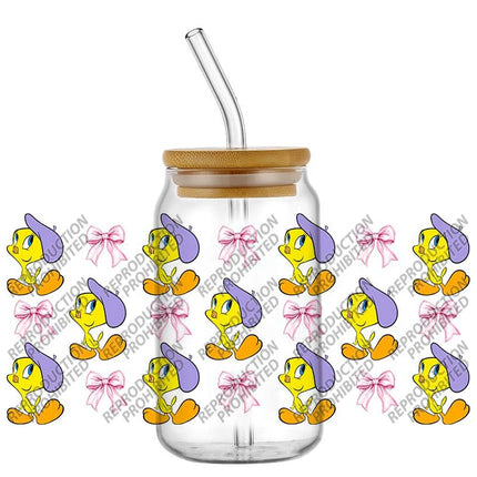 New Product Little Yellow Duck Waterproof DIY Decals 3D Transfers Stickers 16oz UV DTF for Glasses cup Wraps