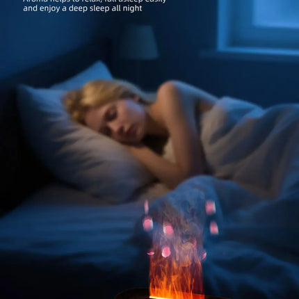 Essential Oil Diffuser,Flame Colorful Water Vapor Fire Humidifier for Aromatherapy Aroma Therapy Machine Room,Flame Diffuser