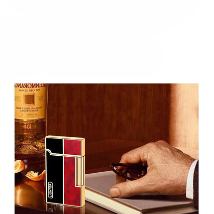 Steel Tone Grinding Wheel Open Flame Gas Lighter Side Slide Oblique Fire Metal Torch Lighter Cigarette Gift Men Gadget Birthday