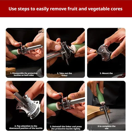 Stainless Steel Apple Corer Red Dates Pear Seed Remover Multi-function Fruit Seed Core Remover Slicer Knife Kitchen Gadgets