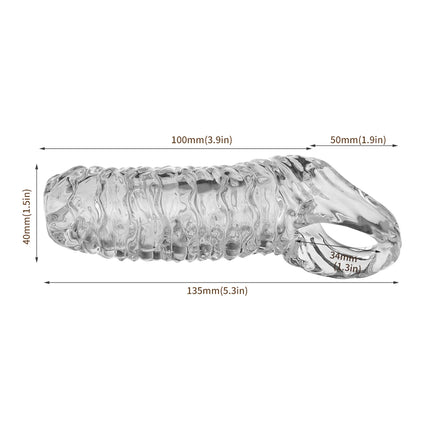 18+ Men’s Reusable Penis Sleeve - Silicone Massage Design, Couple & Gay Friendly Adult Products Sex Toy