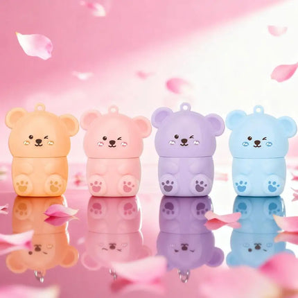 Long Lasting Nourishing Lip Balm Cute Bear Fruit Moisturizing Lip Balm Prevent Dryness & Hydrating Winter Care Lip Balm Lip Care