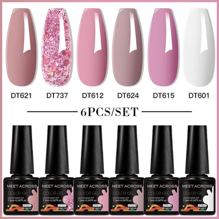 6pc Nail Gel Polish Set DIY Nail Art Semi Permanent UV LED Gel Kit For Nails Decoration Manicure Soak Off Painting Vernis Design