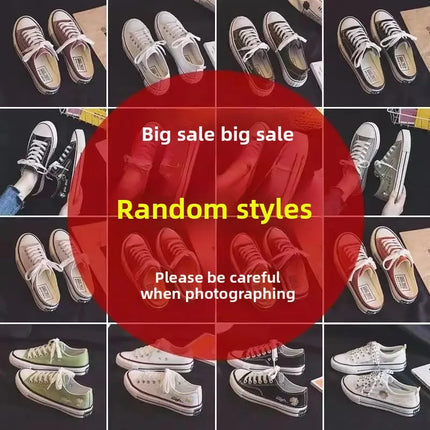 Flat Bottom Canvas Shoes Women's Versatile Low Cut Rubber Sole Pure Color Adult Slip-On Fashion Trendy White Sneakers