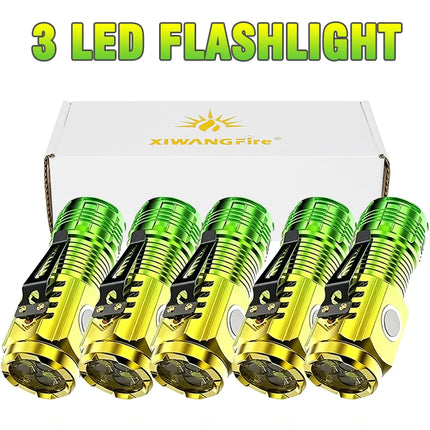Portable Mini LED Handheld Flashlight Powerful Fingertip Torch Outdoor Waterproof Hiking Camping Flash Light with Pen Clip
