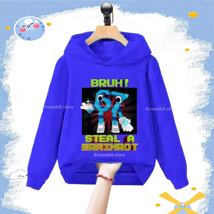 Autumn 67 Italian Brainrot Six Seven Digit Print Kid Fleece Sweatshirt Children's Hoodies Boys Girls Casual Fashion Sport Hooded