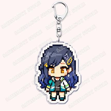 Cute Pixel Chibis Keychains for Accessories Touya Emu Rui Akito Tsukasa Virtual Singers Key Chains Jewelry Keyrings Fans Gifts