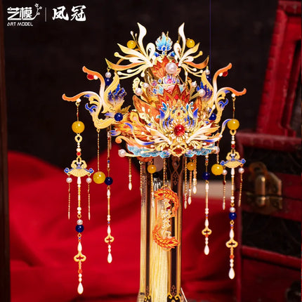 MMZ MODEL Chinese style 3D Metal Puzzle  Phoenix Crown  Gift for girlfriend, creative gift for car decoration