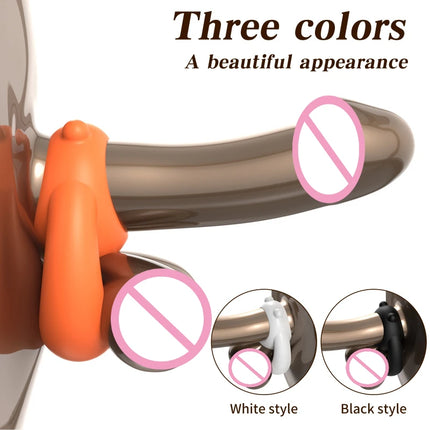 Silicone Penis Ring Bear Cock Ring Dick Scrotum Ball Stretcher Erection Cockring Ejaculation Delay Sex Toys for Men