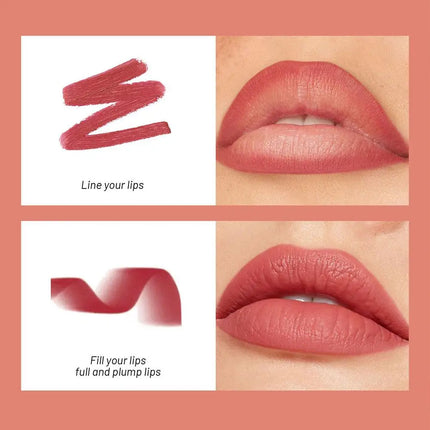 Lipliner Lip Liner Waterproof 8 Color Matte Crayon High Color Rendering Waterproof Cup Free Lipstick Tubular Lipliner Lasting