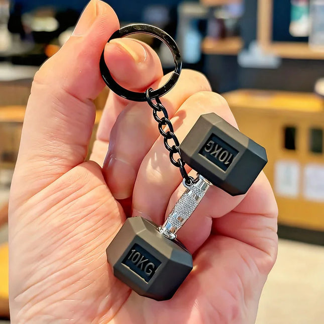 Fashion 3D PVC Dumbbell Keychain Mini Barbell Keyring Sports Gym Gift For Fitness Enthusiasts