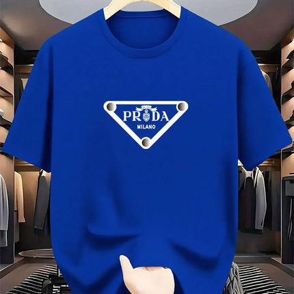2026 New  men's Milan fashion trend international brand printed T-shirt, pure cotton round neck, casual urban luxury high-endY2K