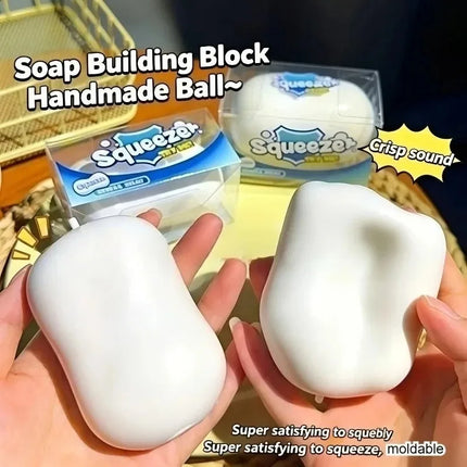 Soap Ball Squishy Soap Stress Ball Fidget Toy Crunchy Squeeze Ball Round Blocks Filled ASMR Anti Stress Toys for Adults Gift