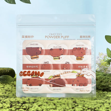 GECOMO 8 PCS Peach Powder puff Series Super Soft Wet And Dry Dual-use Skin-friendly Makeup Sponge