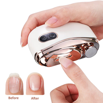 Automatic Electric Nail Clipper 2 in 1 Auto Fingernail Cutter & Polishing Grinder for Baby Senior Adults 2-Speed Nail Trimmer