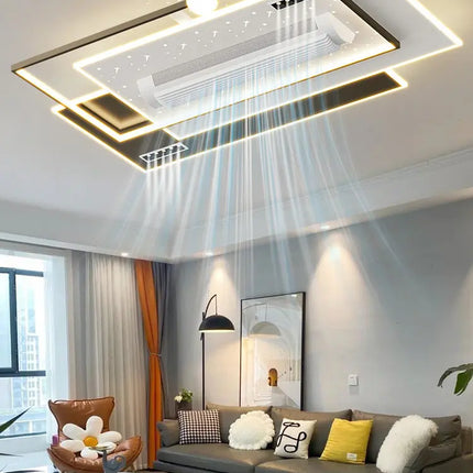 LED bladeless fan light, living room light, modern minimalist smart remote control, master bedroom study ceiling light