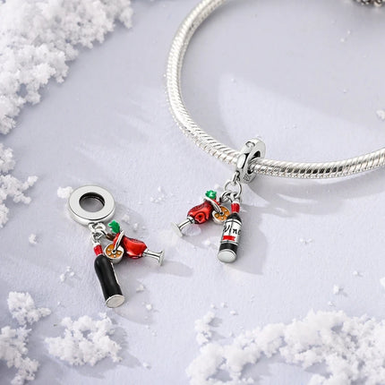 New 925 Sterling Silver Charms Bead Red Cherry Strawberry Love Heart Charm Fit Original Bracelet Pendant DIY Jewelry For Women