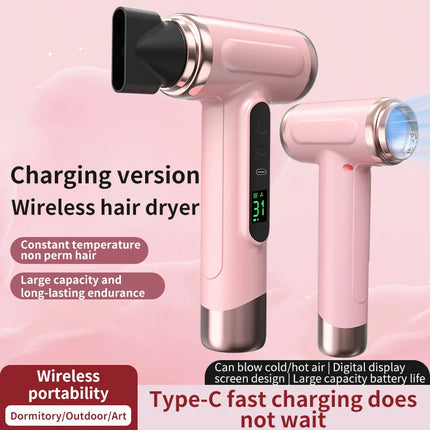 Home wireless hair dryer high power dormitory hair dryer portable rechargeable student dormitory