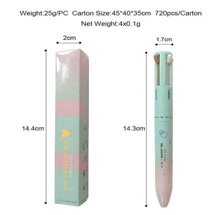 Multi-effect 4 In 1 Eyeliner Eyebrow Pencil Contour Pen Long Lasting Waterproof Cosmetics Eyeliner Makeup Pencil Lip Liner Pen